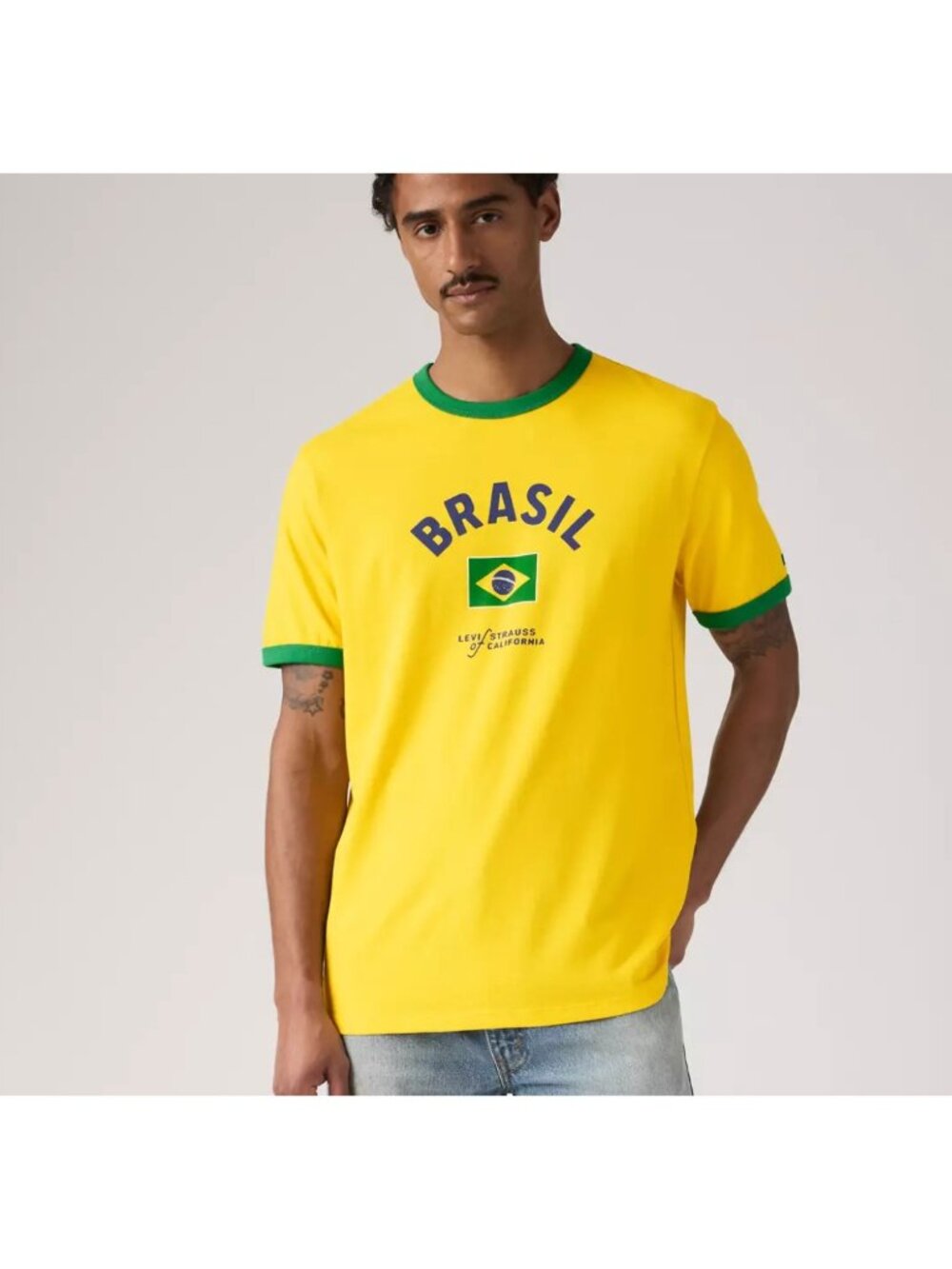 New Levi's XL Brasil Ringer Men's Tee XL Regular World Cup